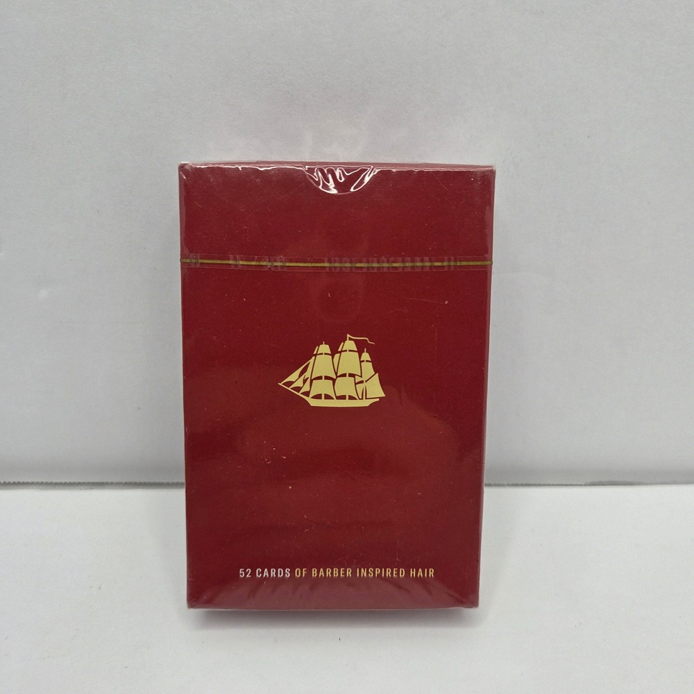 Old Spice Playing Cards Barber Inspired Hair 52 Card Deck Red Gold Ship Logo NEW